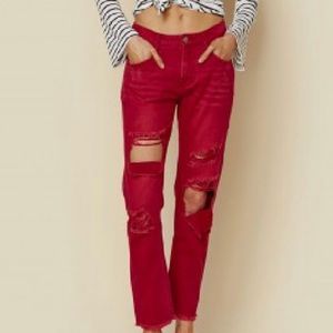 Last 2 •{One Teaspoon}• RED ENVY AWESOME BAGGIES